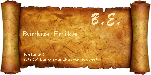 Burkus Erika névjegykártya