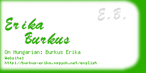 erika burkus business card